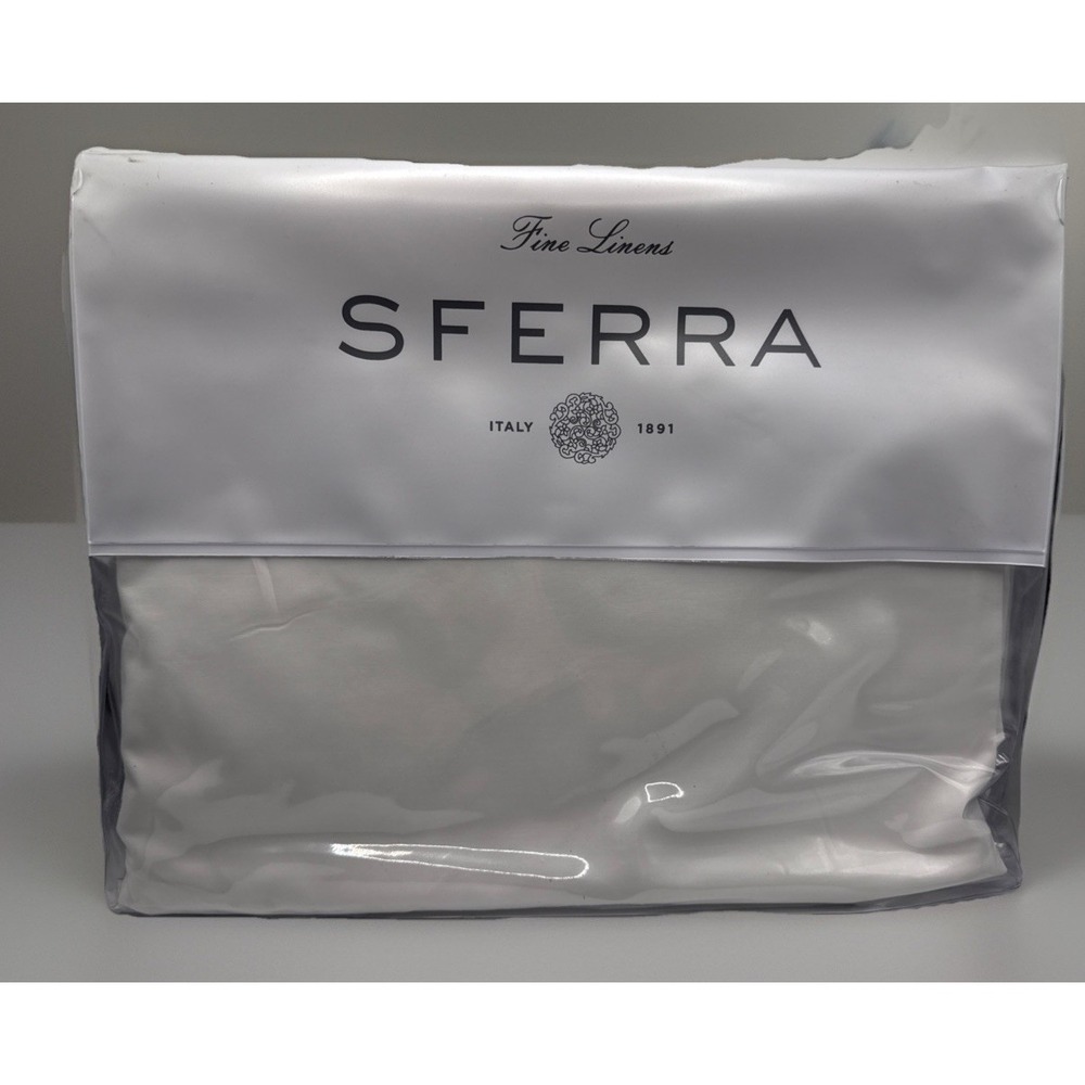 SFERRA Celeste 3990 Twin Fitted Sheet 100% Cotton Percale Italy NEW 38x75x17"